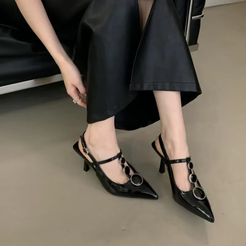 Casual Hollow Pointed Toe Pumps Thin High Heels