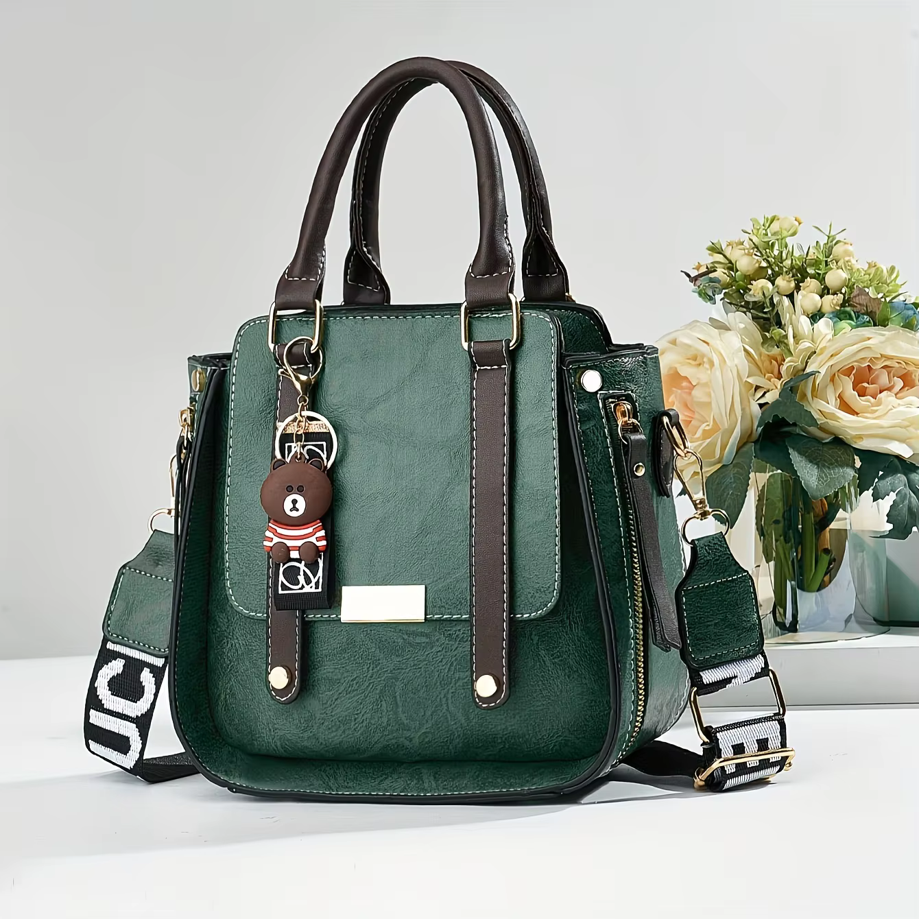 Casual Retro PU Leather Color Contrast Crossbody Simple Square Mini Bag