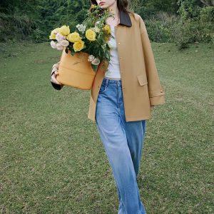 Casual Single Breasted Contrasting Color Splicing Cardigan Jacket