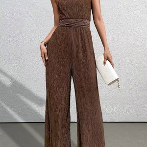 Casual Strapless Sleeveless Straight Loose Street Wear Jumpsuits