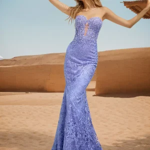 Casual Sweetheart Neck Sweep Lace Mermaid Prom Formal Dress