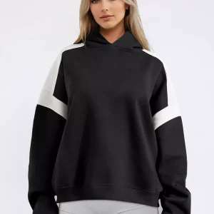 Casual Two-Tone Dropped Shoulder Oversized Hoodie