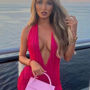 Casual V-Neck Sleeveless Backless Bodycon Mini Dress