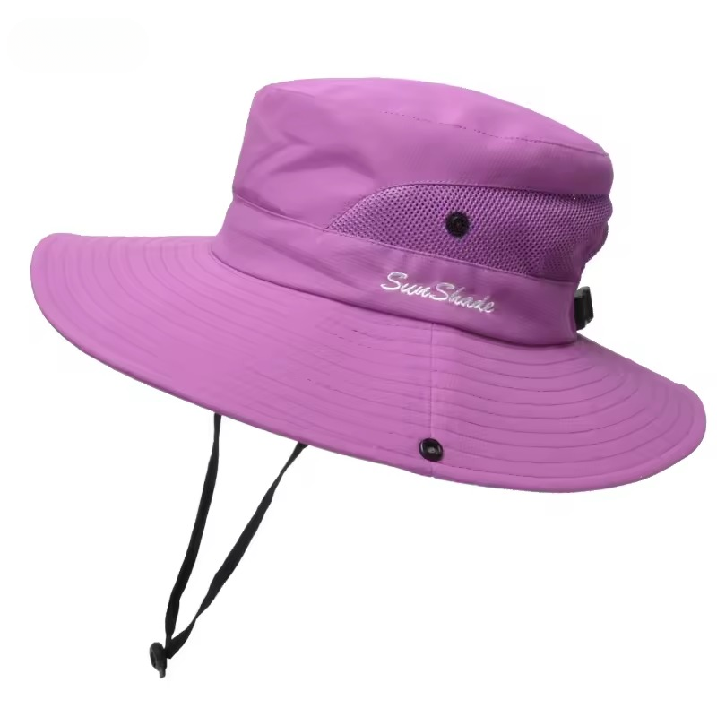 Casual Waterproof Pure Color Outdoor Travel Fishing Climbing Hiking Large Brim Bucket Hat - Image 8