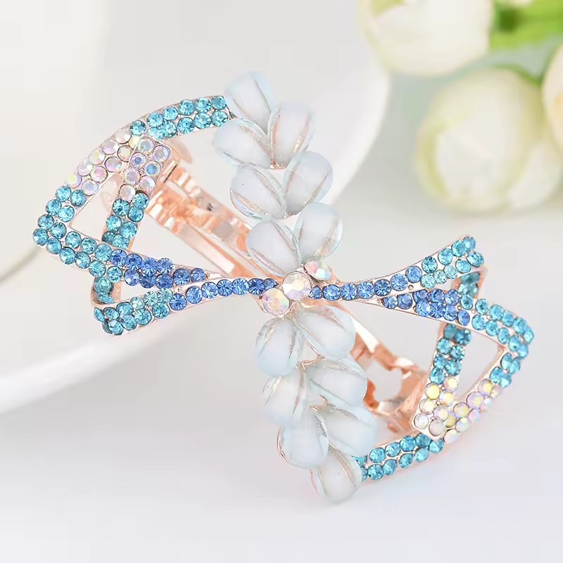 Crystal Zinc Alloy Rhinestone Hairwear Hairpin Clips