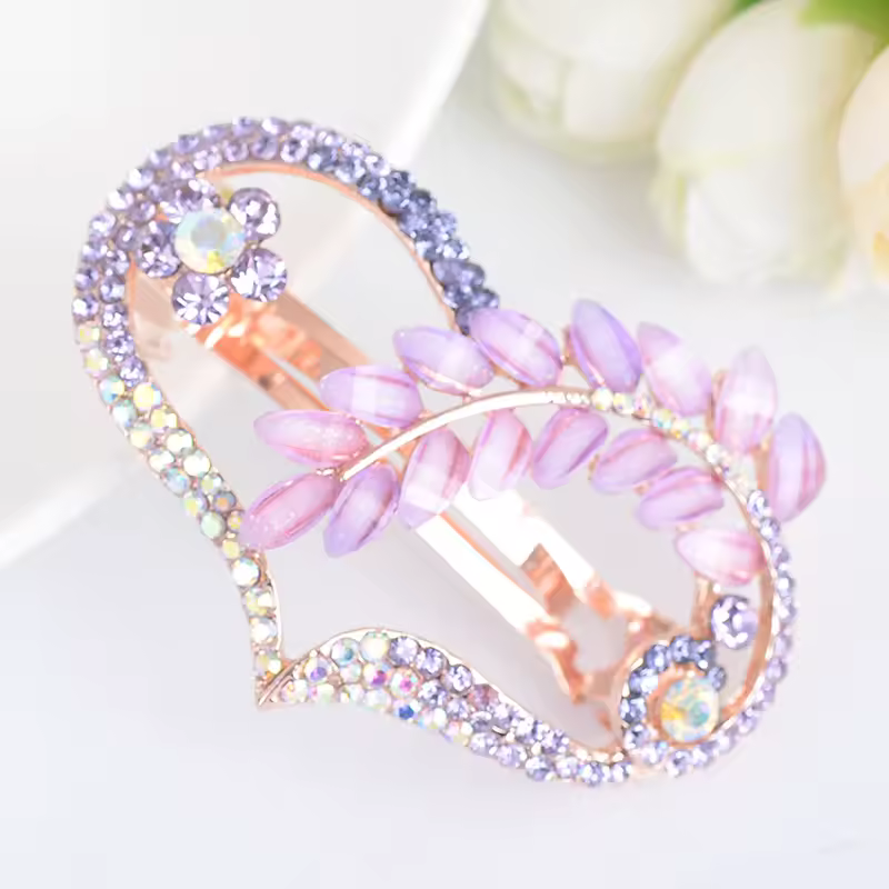 Classic Rhinestone Metal Hair Ornaments Hairwear Hairpin Clips