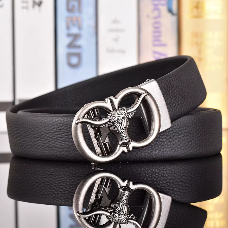 Dermis Leather Designer Waistband Suit Jeans Formal Wear Automatic Buckle Belts