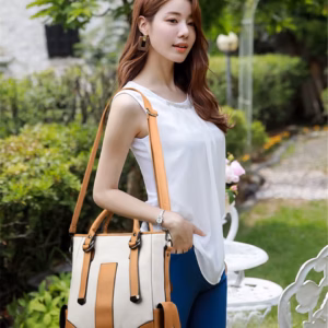 Designer Leather Patchwork Large Capacity Tote Shoulder Handbag