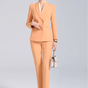Elegant Business Work Blazer And Ankle-Length Pant 2 Piece Suit