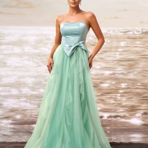 Elegant Empire Strapless Floor Length Regular Fit Birthday Party Gown