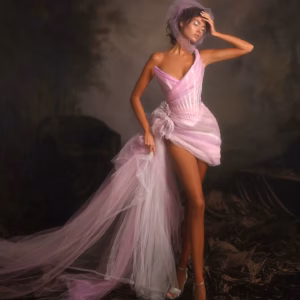 Elegant Floral Asymmetrical Overlay Evening Party Maxi Dress