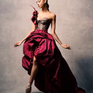 Elegant Flower One Shoulder Bubble Asymmetrical Evening Party Maxi Dress