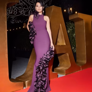 Elegant Formal Stretchy Mermaid With Ruffles Evening Party Maxi Dress