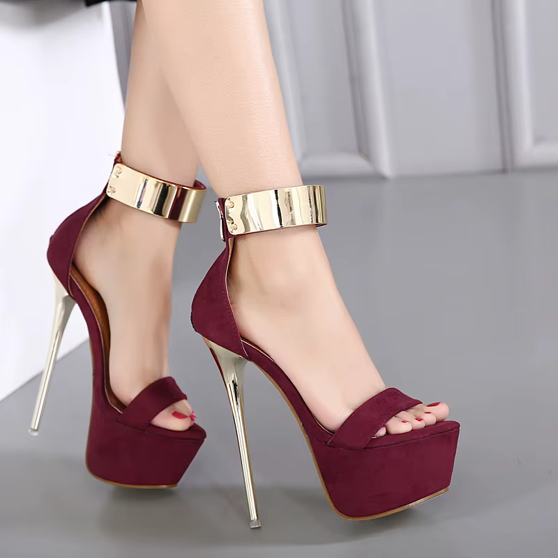 Elegant Metal Ankle Cover Strap  Club Stripper Pole Platform High Heels