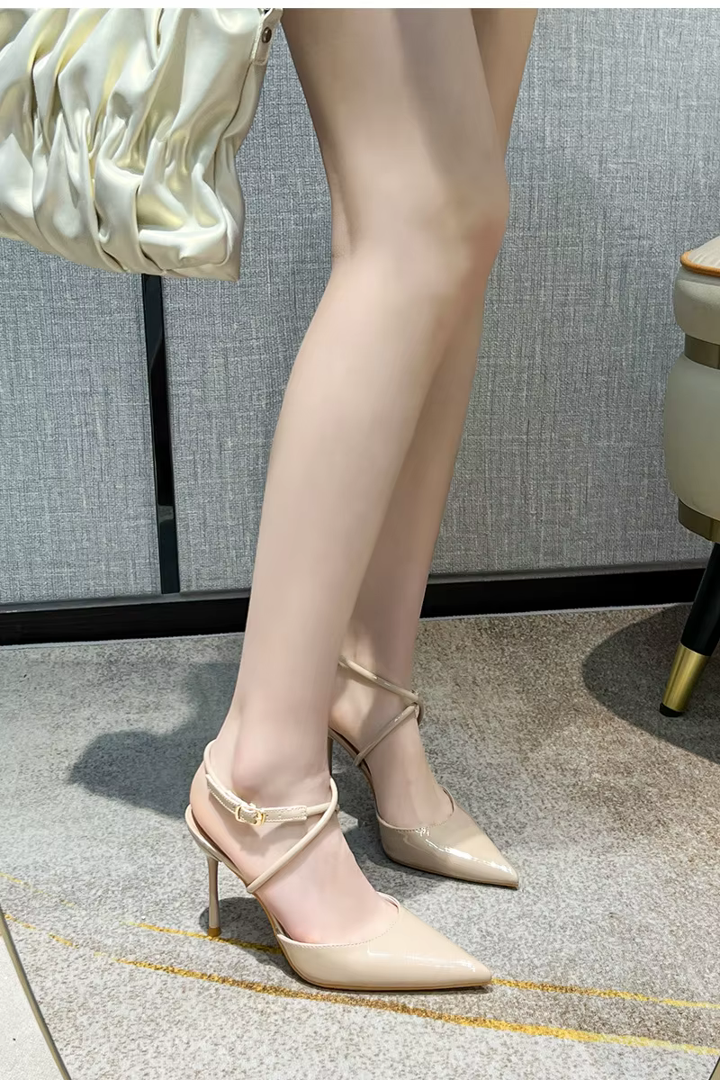 Elegant Patent Leather Pointed Toe Thin High Heels - Image 9