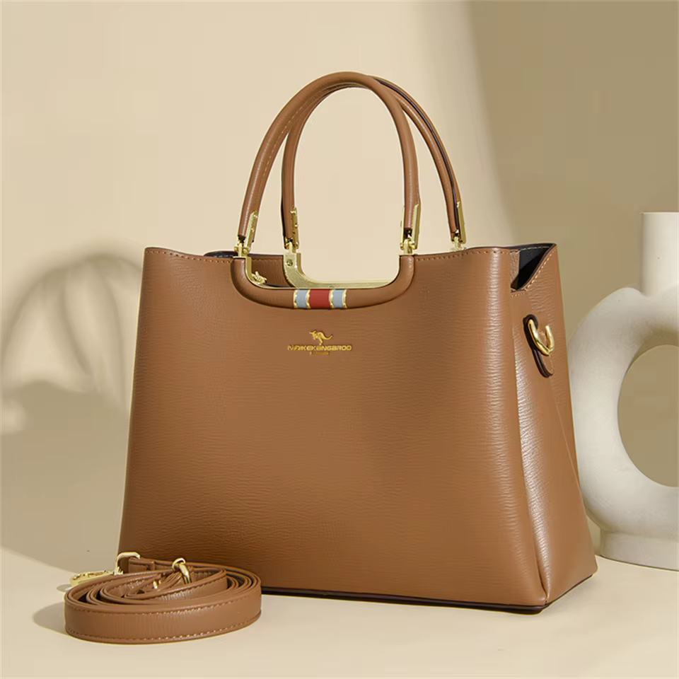 Elegant Shoulder Designer Leather Crossbody Handbag - Image 6