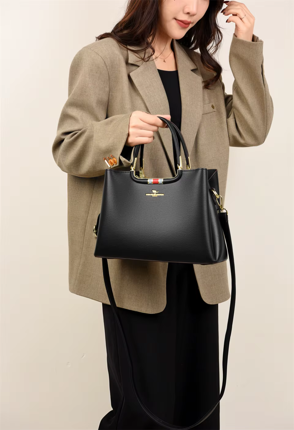 Elegant Shoulder Designer Leather Crossbody Handbag - Image 2