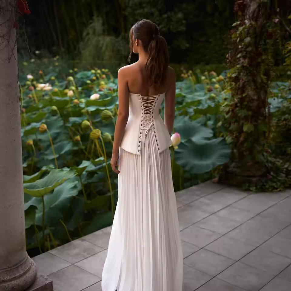 Elegant Sleeveless Lace Floor Length Formal Evening Two Piece Set - Image 5