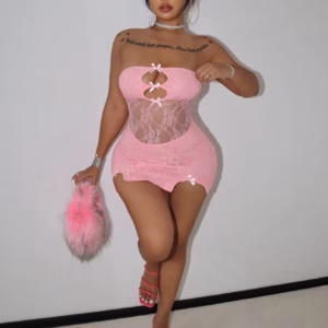 Elegant Strapless Baby dolls Club Party Hip Package Skirt Mini Dress