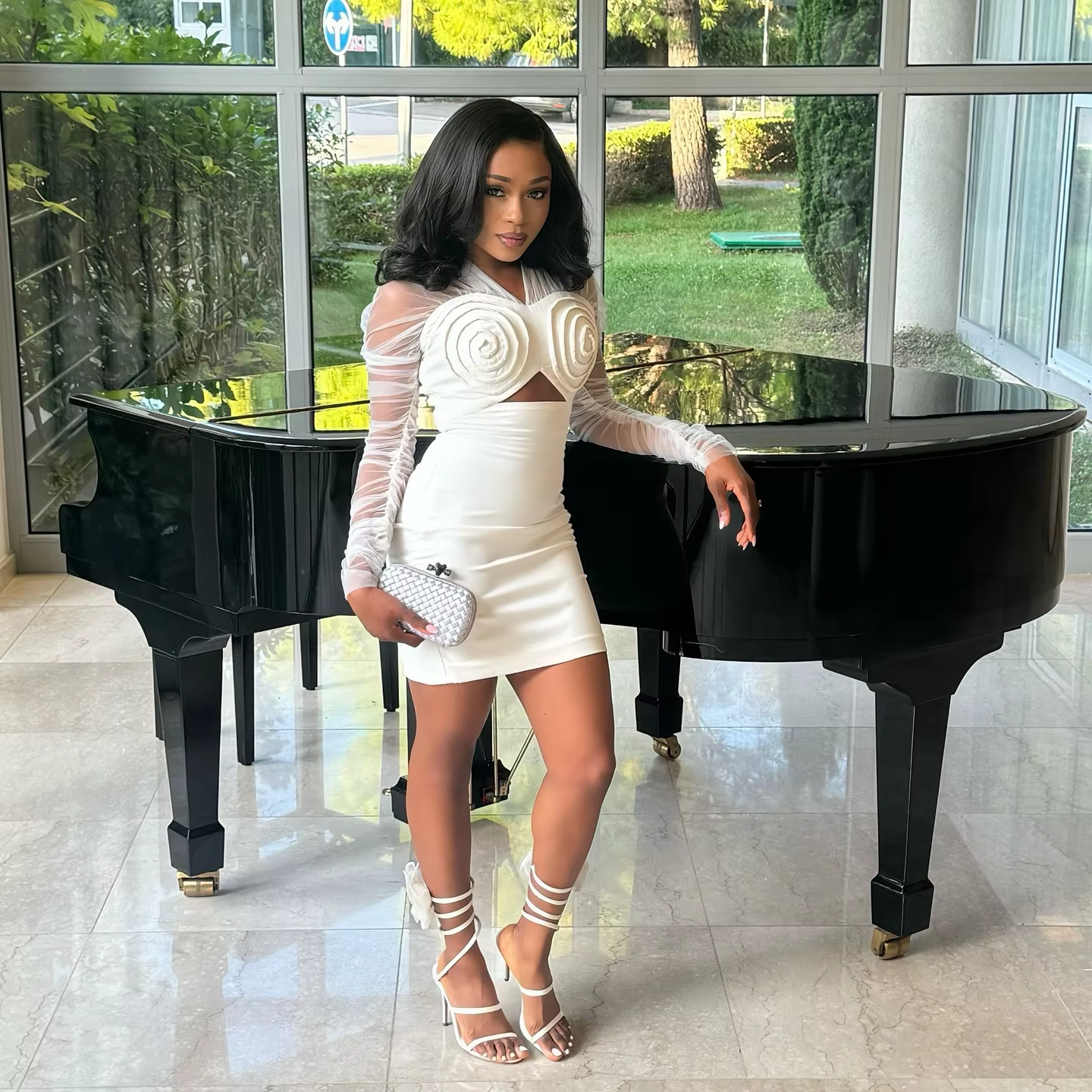 Elegant Stretchy Sheath Full Sleeves Strapless Birthday Party Mini Dress