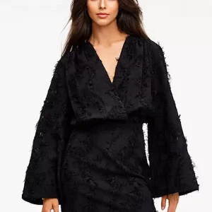 Elegant V-neck Long Sleeve Floral Mini Dress