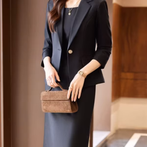 Formal High Quality Business Work Blazer And Skirt Two Piece Set