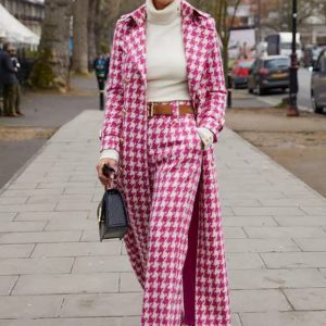 Formal Single Breasted Zipper Fly Peak Lapel Blazer With Pants 2 Piece Set