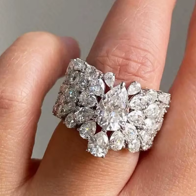 Gorgeous Waterdrop Cubic Zirconia Engagement Wedding Trendy Rings