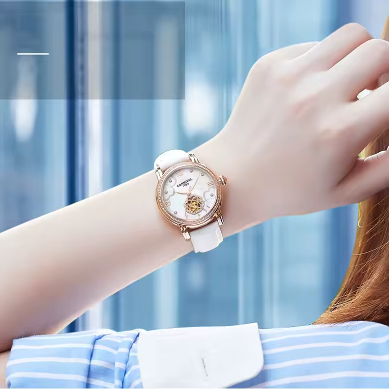 Luxury Diamond Waterproof Sapphire Hollow Mechanical Automatic Watches - Image 3