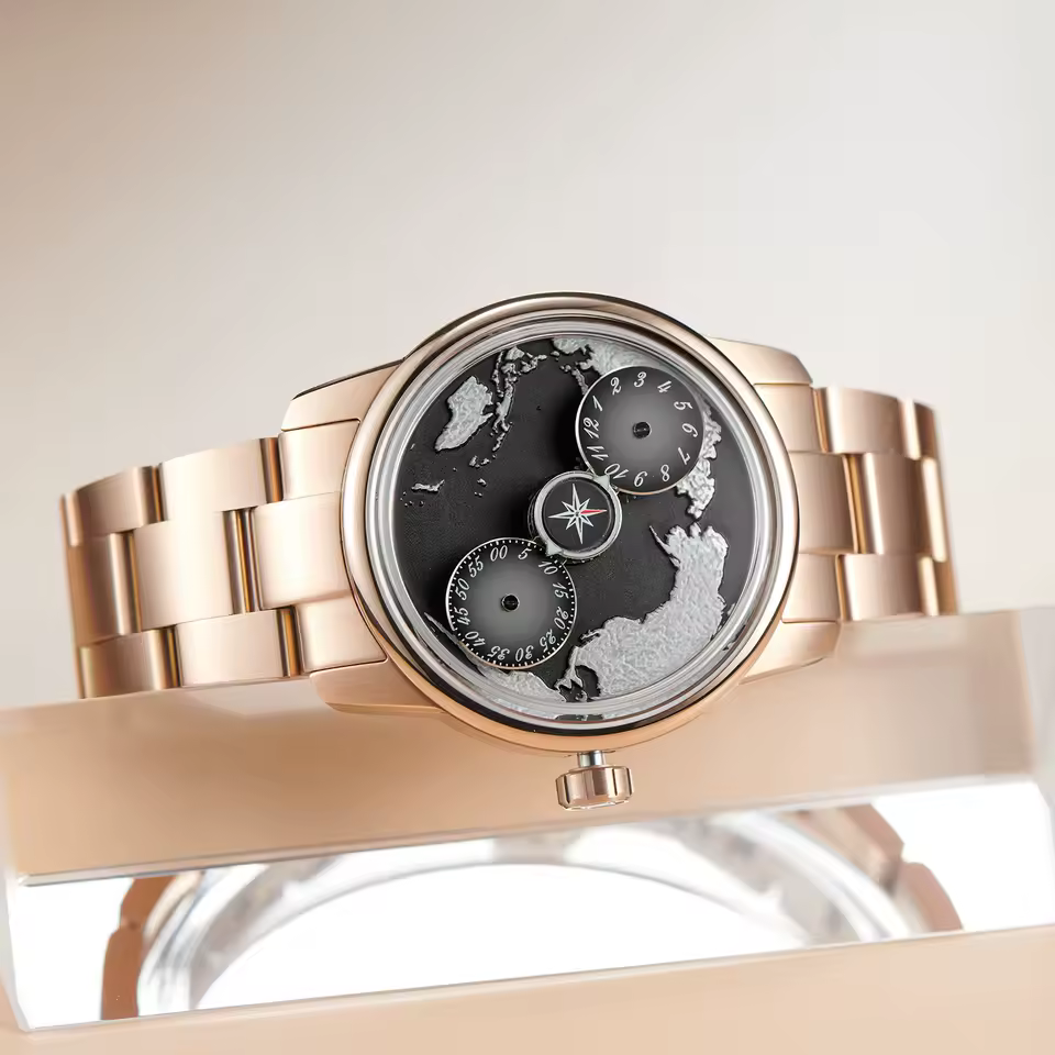 Luxury Earth Blue Dial Automatic Creative Luminous Business Mens Watches - Image 2