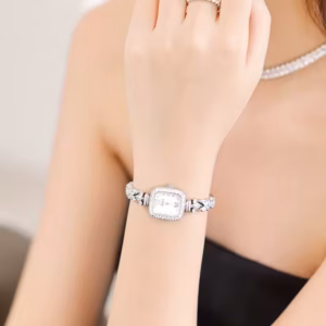 Luxury Quartz Wristwatch Full Zircon Waterproof Square Watch