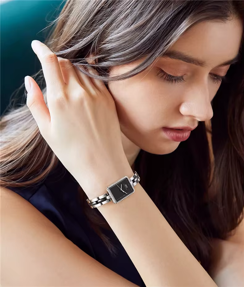 Luxury Sapphire Crystal Square Wrist Waterproof Quartz Watches