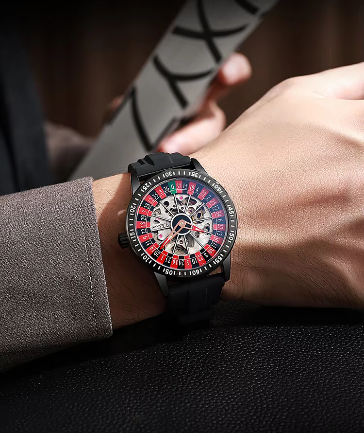 Luxury Skeleton Mechanical Silicone Band Waterproof Automatic Watch
