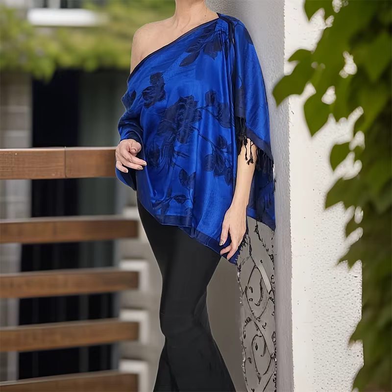 Luxury Thick Blanket Warm Cashmere Shawl Print Travel Poncho Stoles