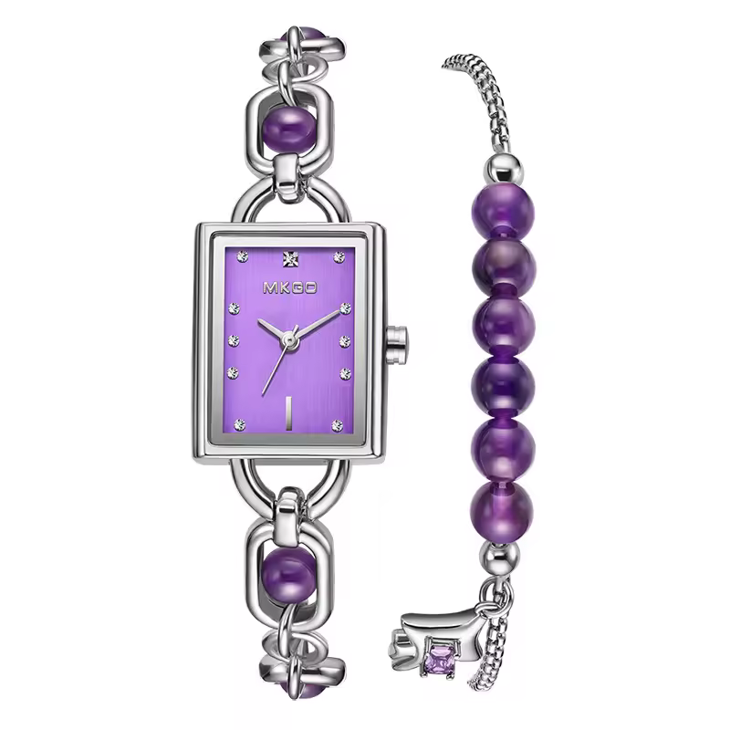 Luxury Waterproof Exquisite Emerald Crystal Bracelet Wristwatch - Image 2