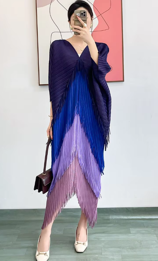 Pleated Tassel Slim Wrapped Hip One Step Gradual Dress - Image 4