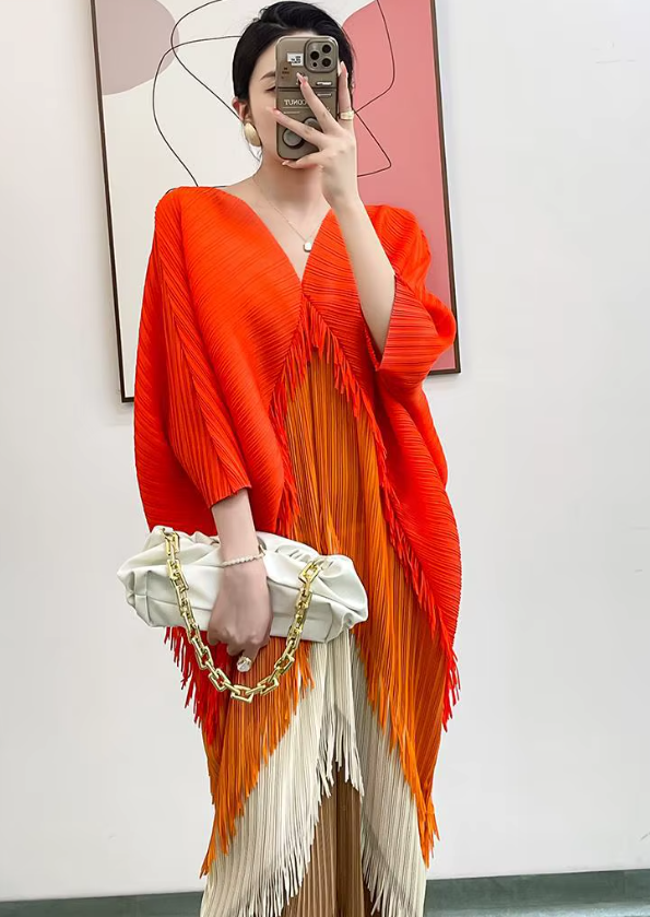 Pleated Tassel Slim Wrapped Hip One Step Gradual Dress - Image 14