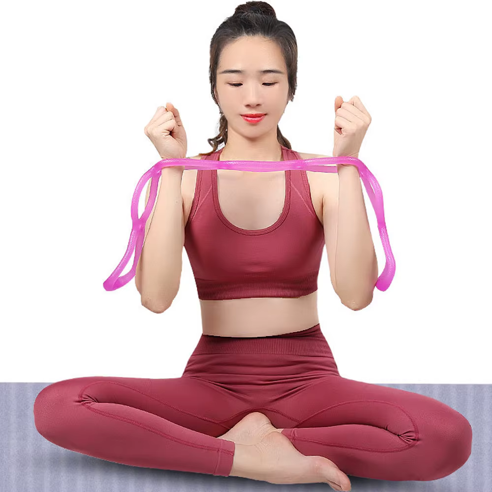 Pull Rope Resistance Band Elastic Training Gym 7 Hole Silicone Pilate Exercise Fitness Body Tool