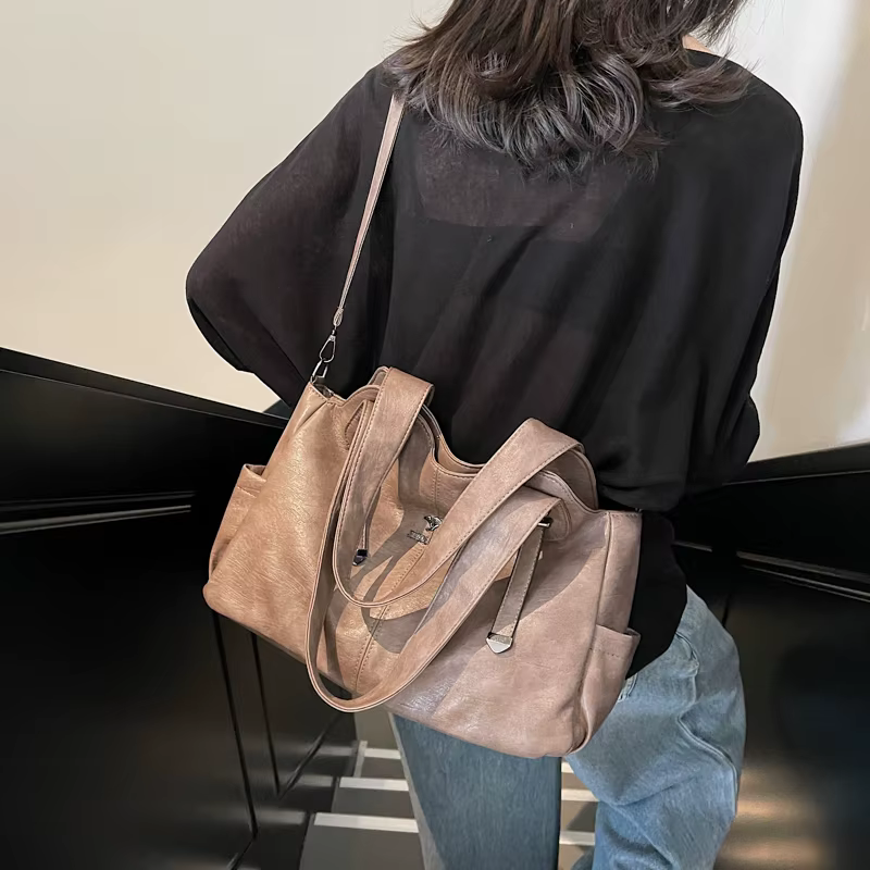 Retro Color High Quality Soft Leather Cross-body Travel Handbag - Image 8