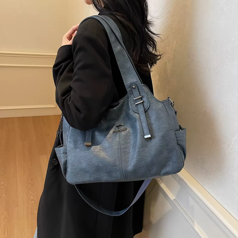 Retro Color High Quality Soft Leather Cross-body Travel Handbag - Image 9