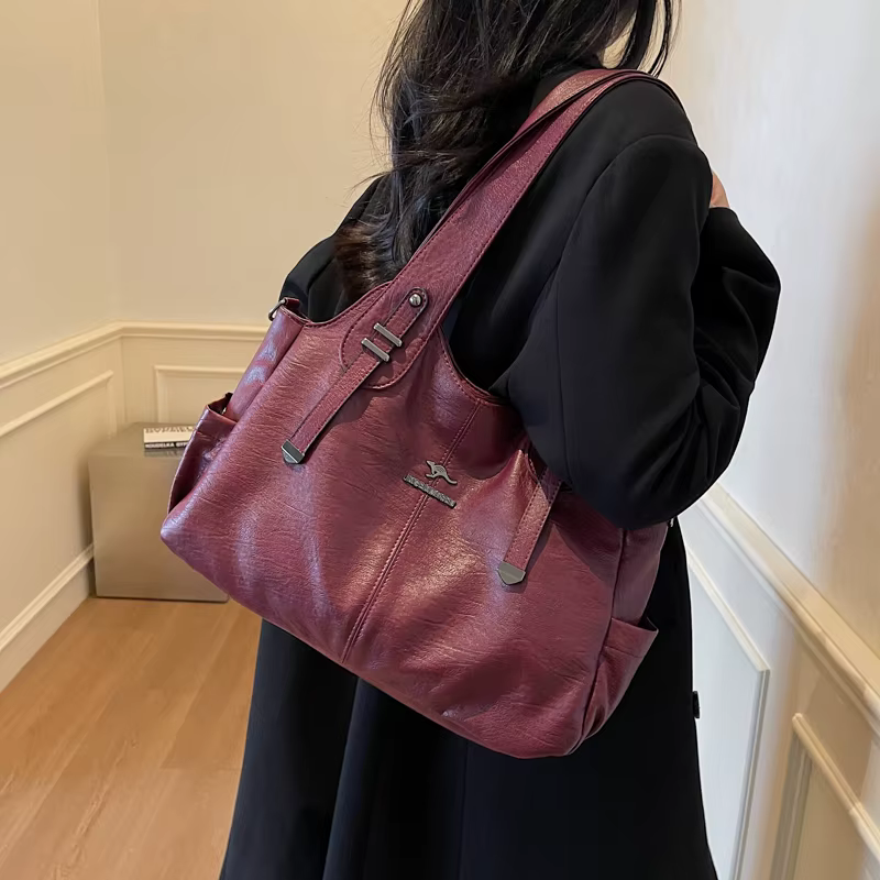 Retro Color High Quality Soft Leather Cross-body Travel Handbag - Image 3