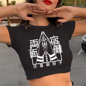 Gojo Satoru Cropped Tee with Anime Street Style