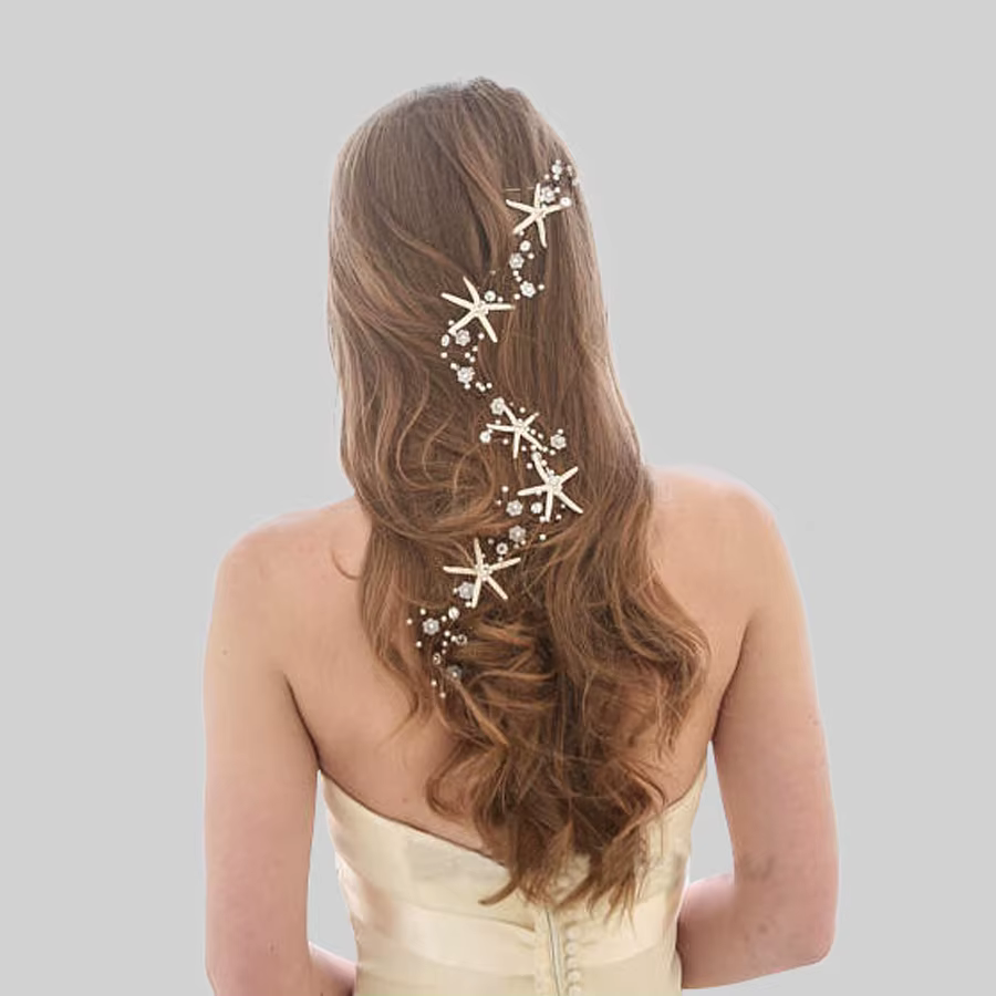 Starfish Tiara Long Hair Vine Bridesmaids Hair Ornaments Handmade Hair Accesories
