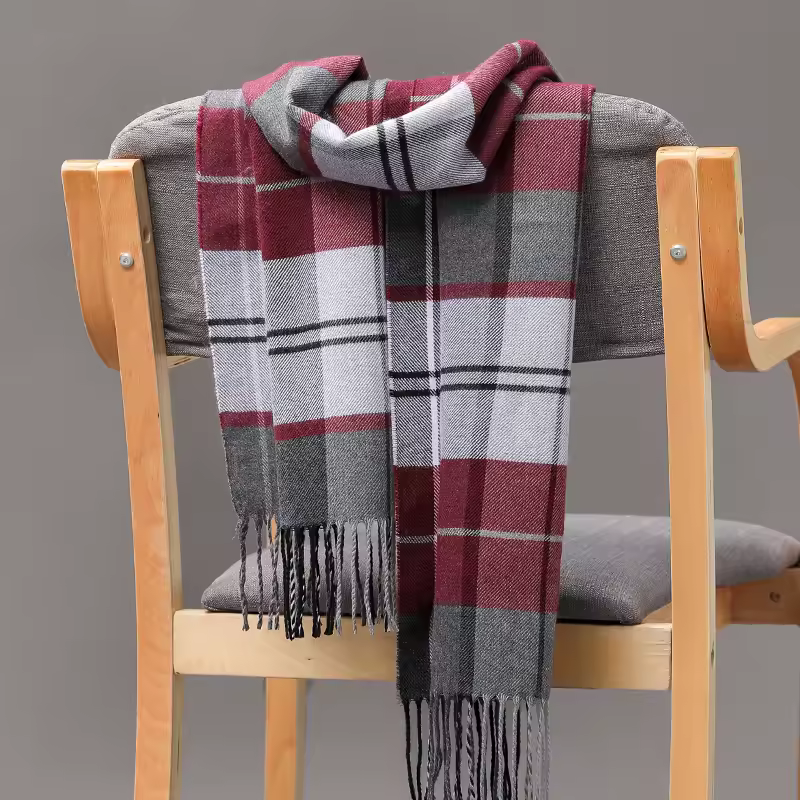 Tassels Plaid Shalw Warm Wrap Cashmere Muffler Scarf