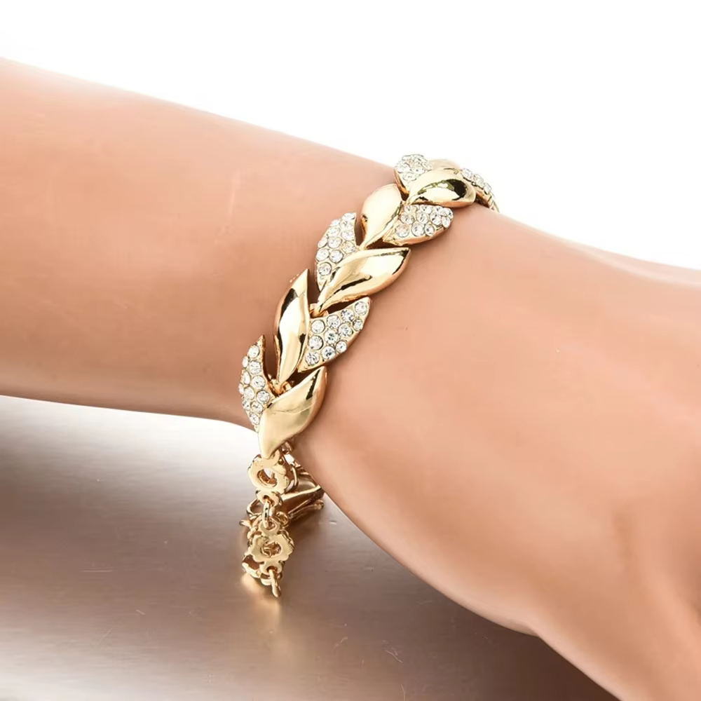 Trendy 925 Sterling Elegant Crystal Statement Anniversary Bracelet