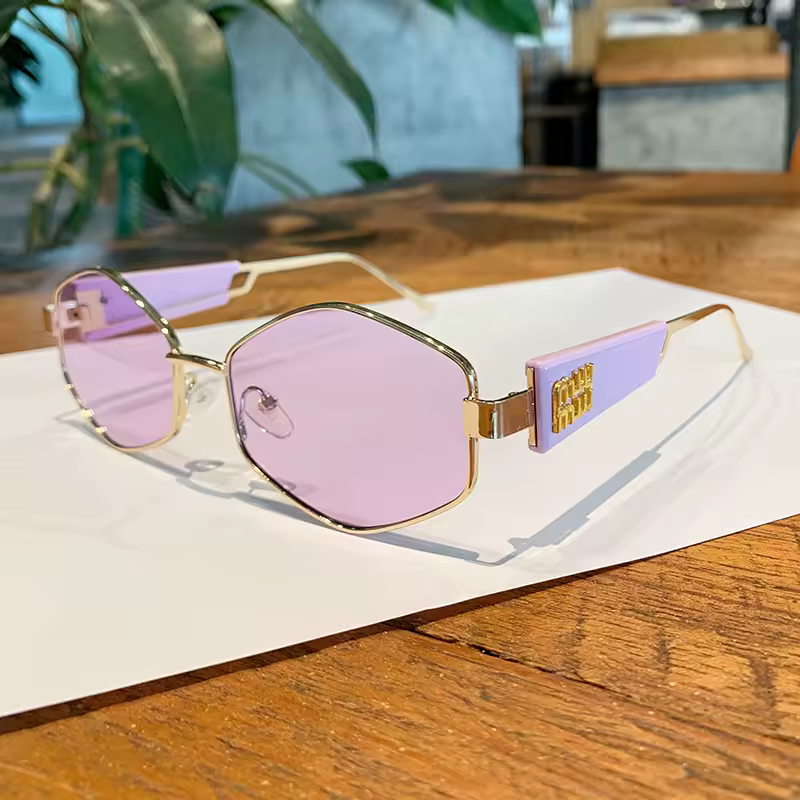 Trendy Alloy Polygon Personalized Travel Rectangle Sunglasses