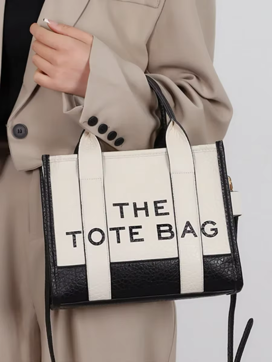 Trendy Leather Letters Designer Shoulder Messenger Tote Handbags