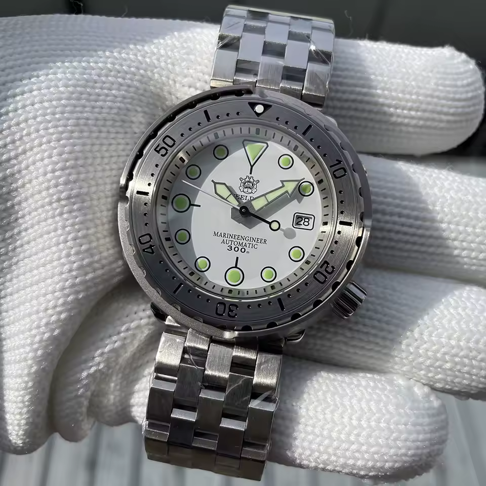 Tuna Mechanical Dive Stainless Steel Luminous Movement Wristwatch