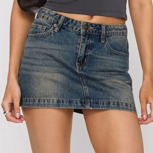 Vintage Button With Pockets High Waist Back Bow Print Slim Fit Short Mini Skirts