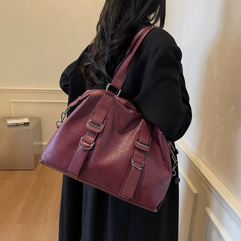 Vintage High Quality PU Leather Cross-body Shoulder Bags - Image 5